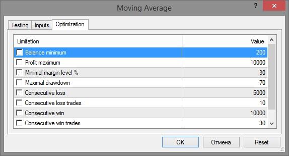 LiteForex: 4. Optymalizacja doradców na okresie historycznym