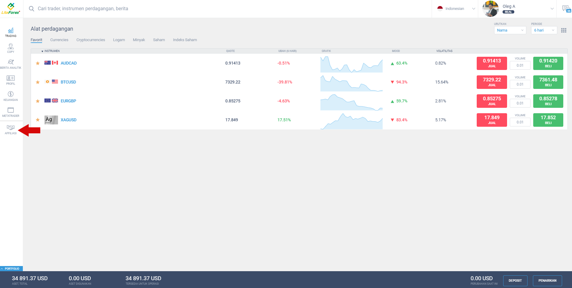 LiteFinance: 7. Program afiliasi