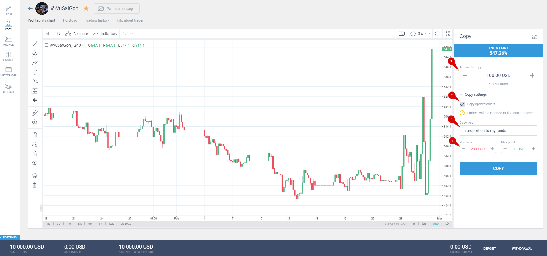 LiteForex: 4. A teraz rozpoczijmy proces kopiowania transakcji
