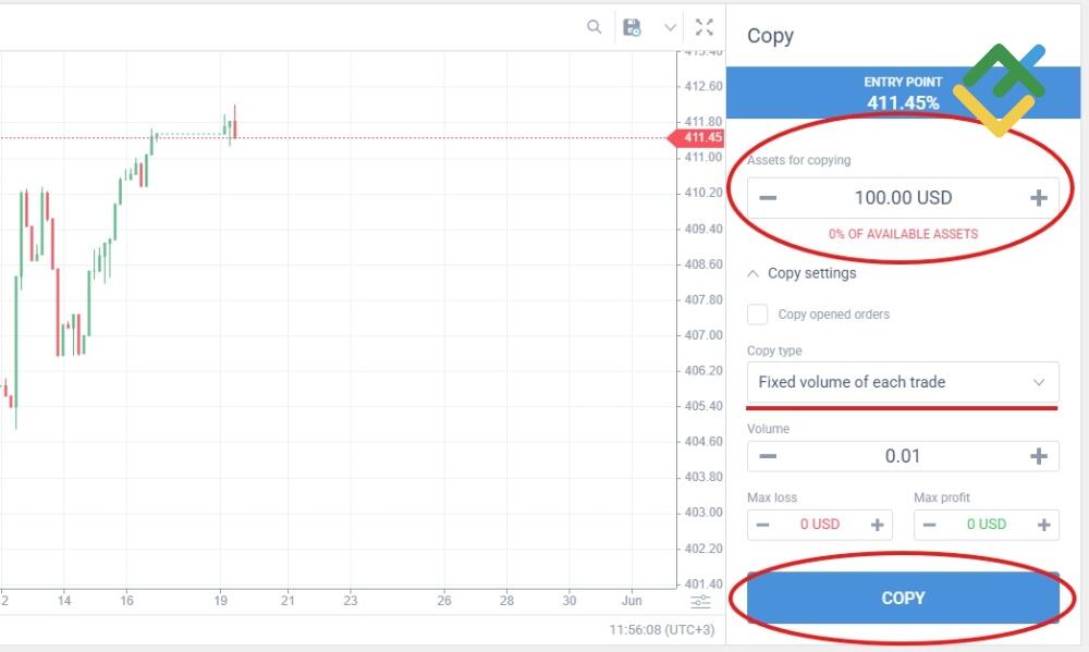 LiteFinance: Pengaturan Copy