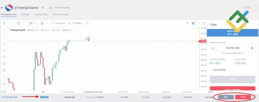 LiteFinance: Pengaturan Copy