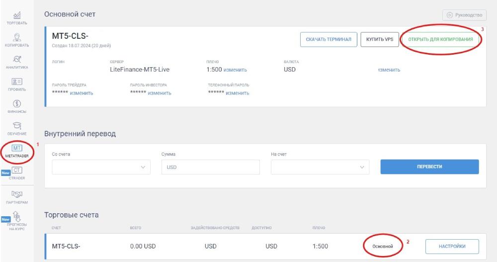 LiteFinance: Как настроить работу в системе трейдеру