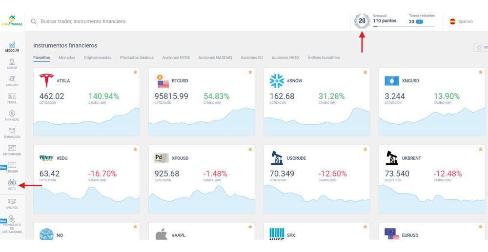 LiteFinance: Sistema de clasificación en el Área Personal del Cliente de LiteFinance