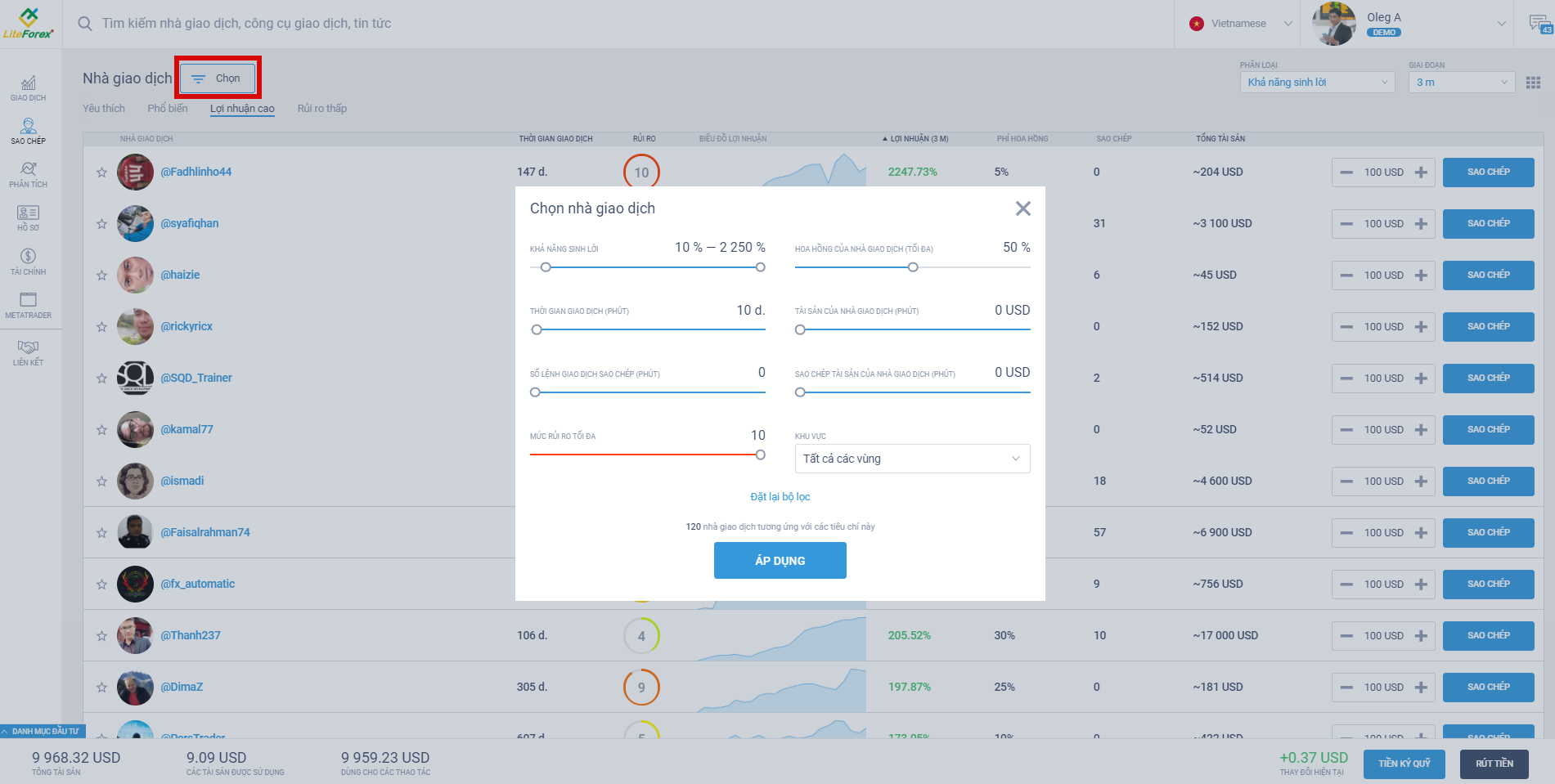 LiteFinance: 4. Giao dịch xã hội