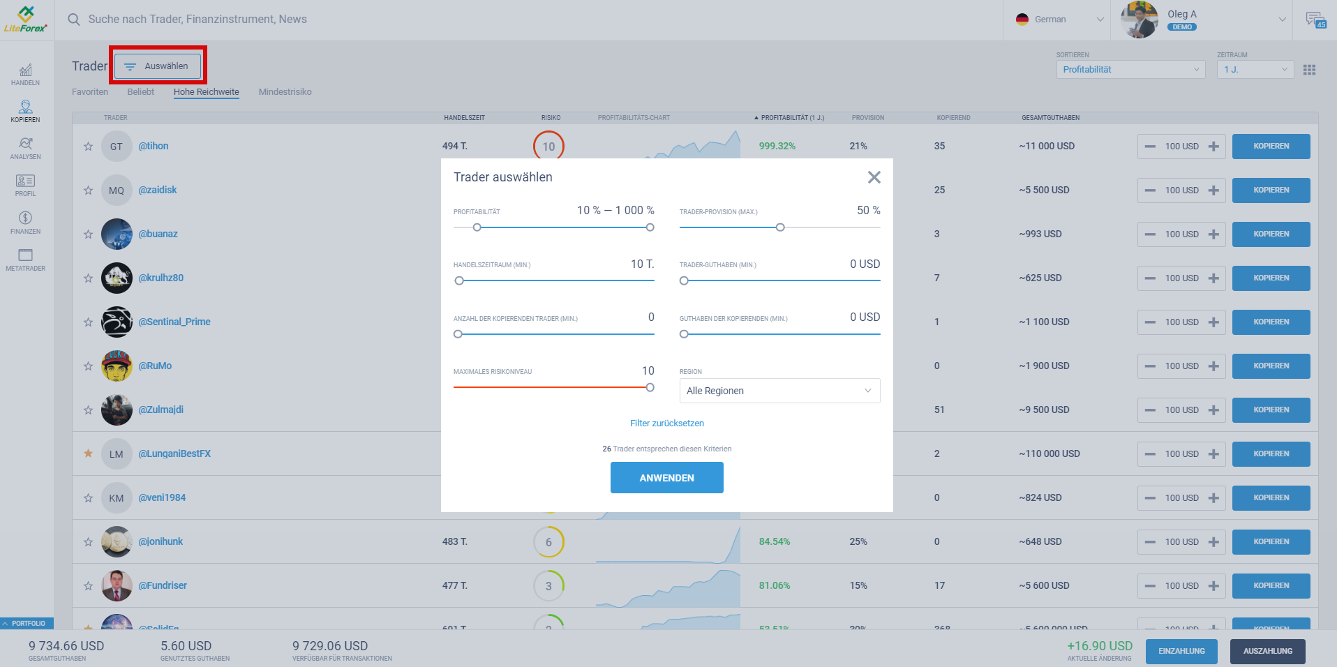 LiteForex: 4. SocialTrading