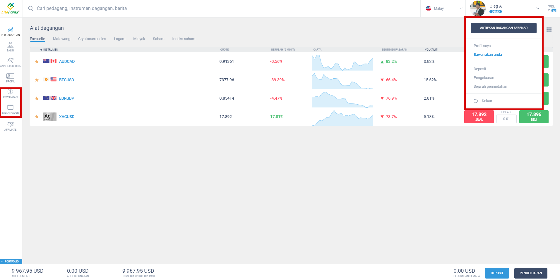 LiteFinance: 3. Semakan Profil Pelanggan selepas pendaftaran
