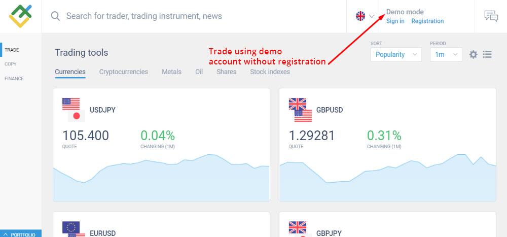 LiteForex: Konto Demo na Forexie