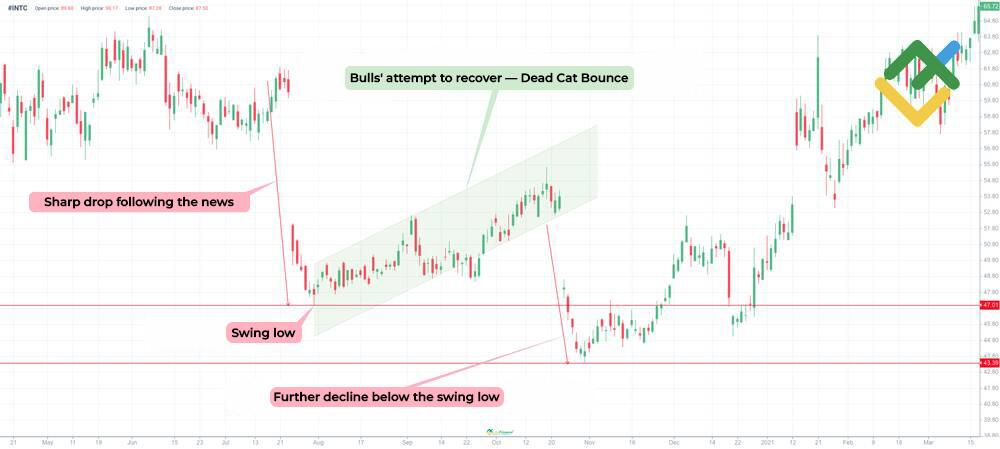 LiteFinance: How a Dead Cat Bounce Pattern Forms on a Chart