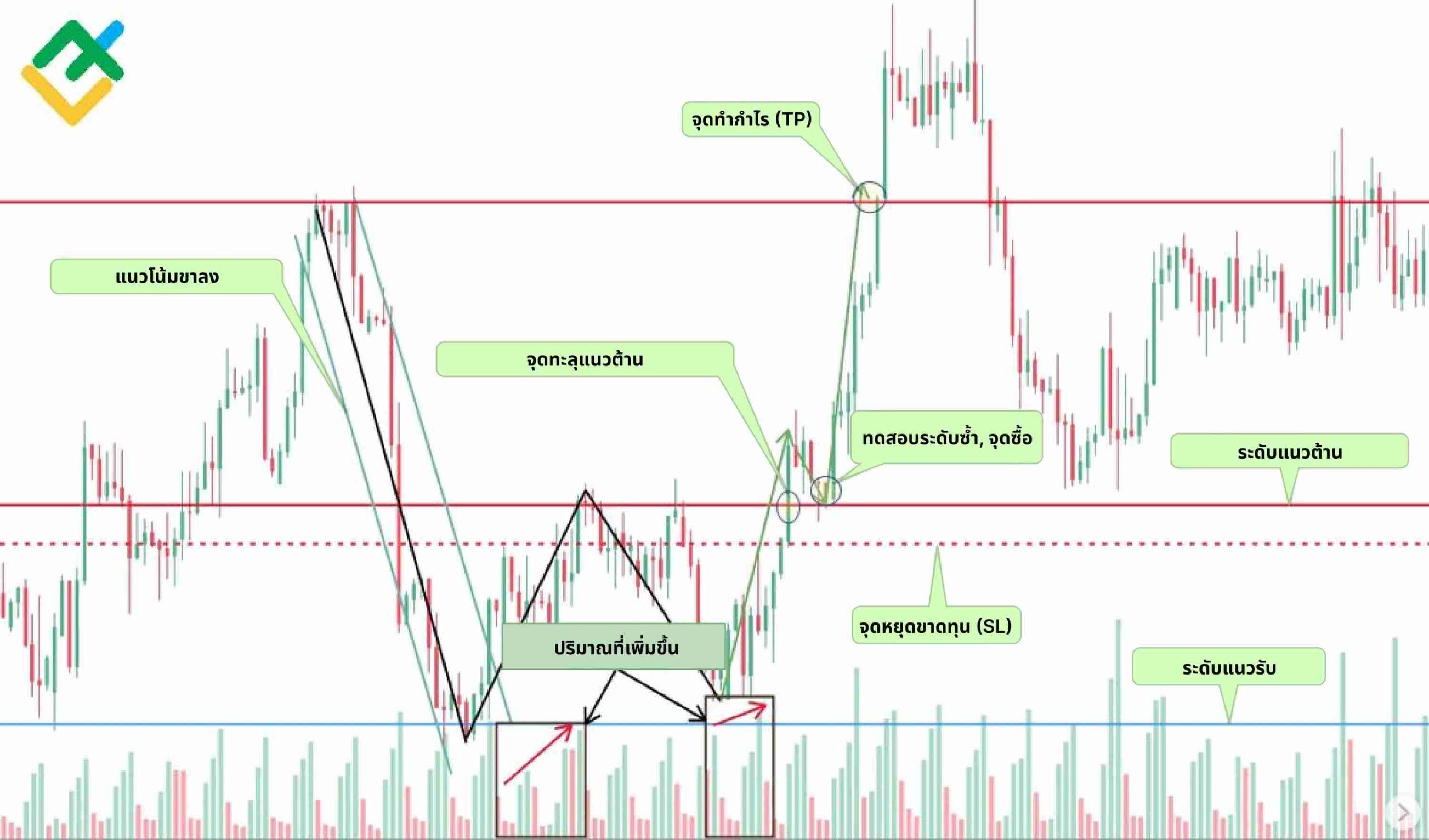 LiteFinance: วิธีการเทรดรูปแบบ Double Bottom
