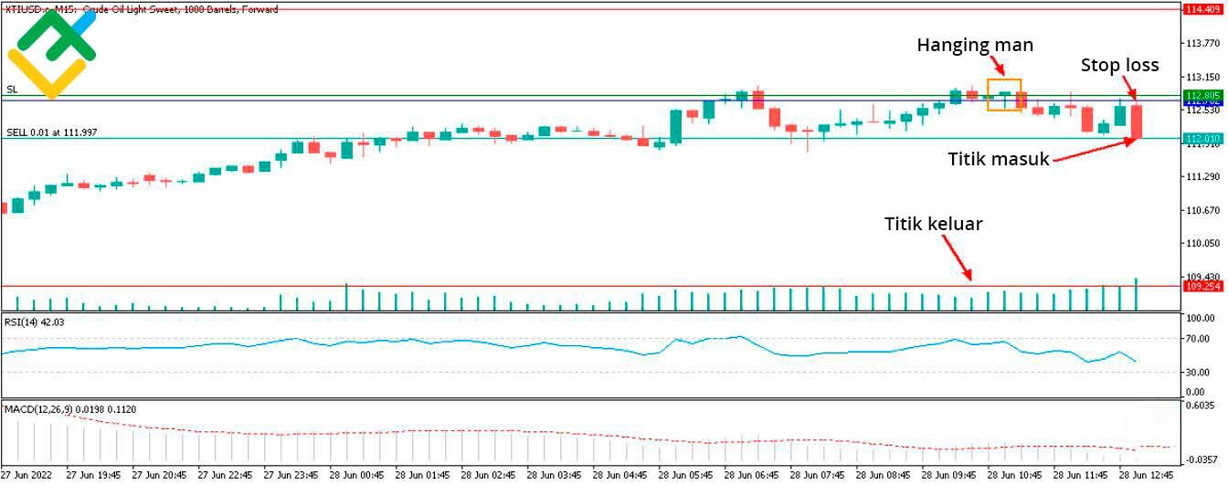 LiteFinance: Contoh 2 – «Hanging Man»