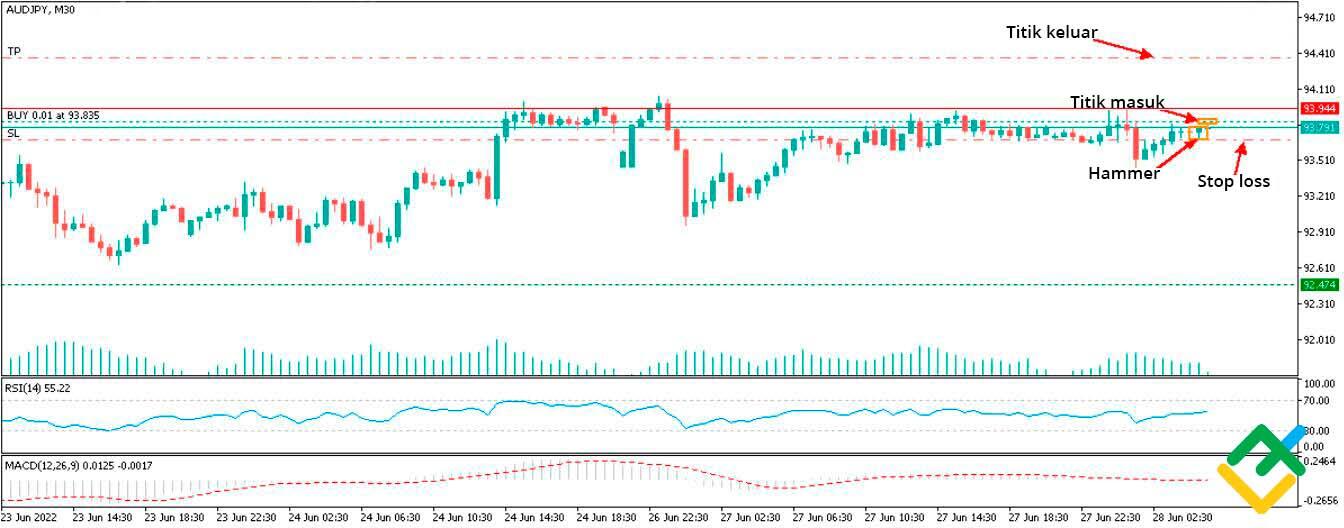LiteFinance: Contoh 1 – «Hammer»