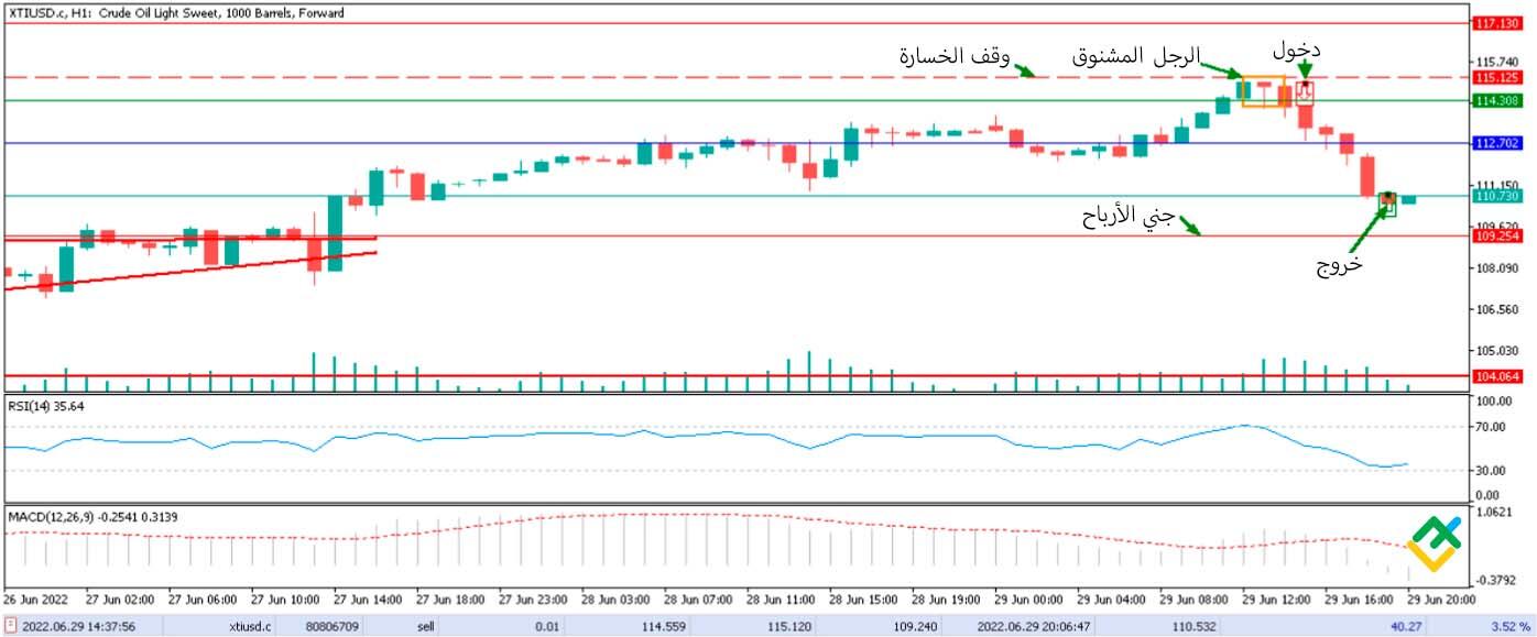 LiteFinance: مثال على نمط شمعة الرجل المشنوق
