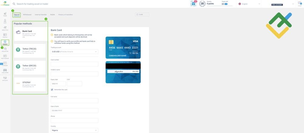 LiteFinance: Step 2 — Deposit Funds and Choose Stocks