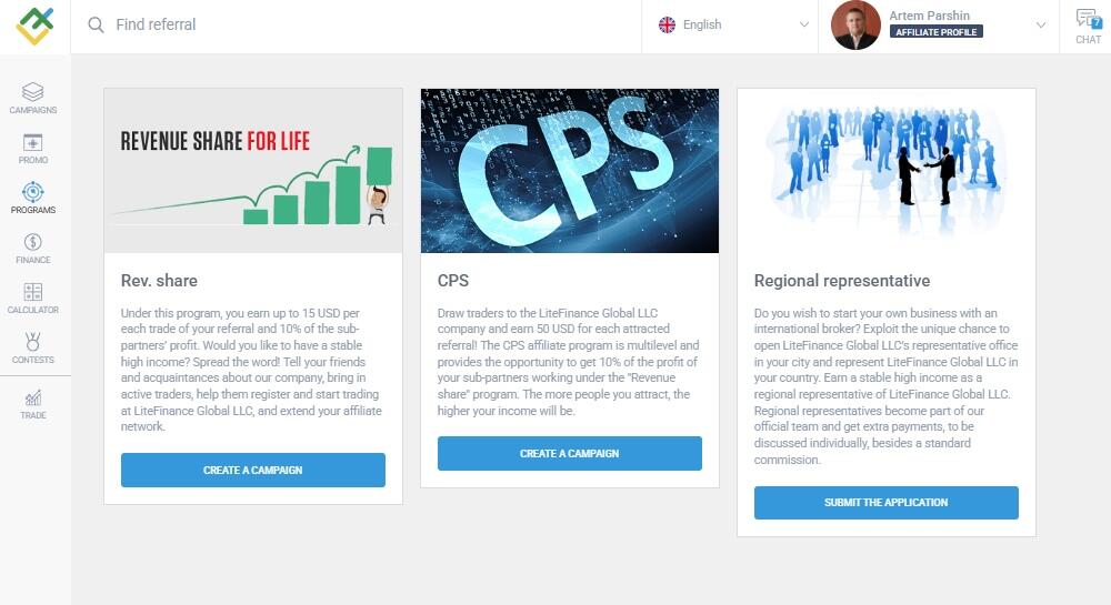 LiteFinance: Affiliate Profile