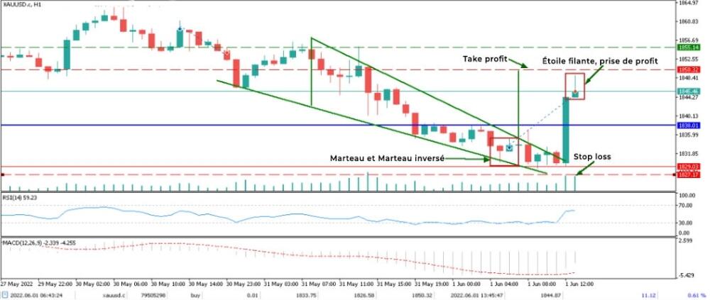 LiteFinance: Exemple de trading sur les modèles de chandelier sur le Forex