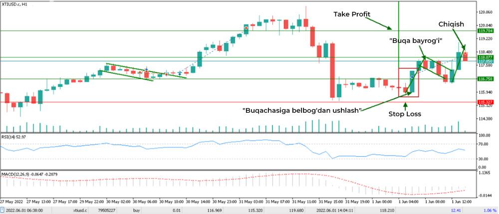 LiteFinance: Foreksda shamli modellar bo'yicha savdo qilish misoli