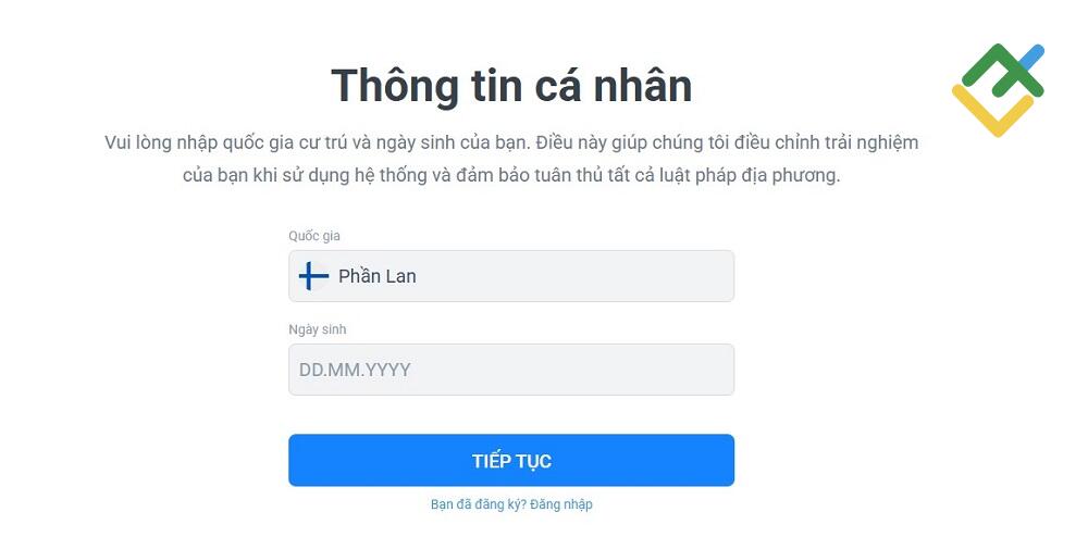 LiteFinance: Bước 3: Mở tài khoản với nhà môi giới
