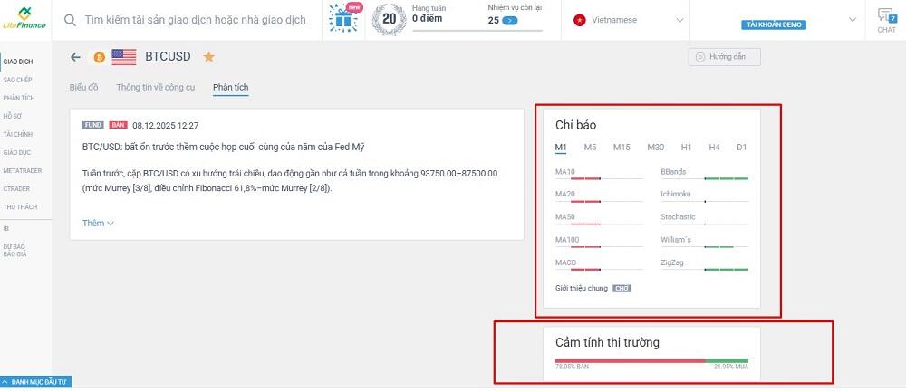 LiteFinance: Bước 4: Lựa chọn tài sản đầu tiên cho danh mục đầu tư