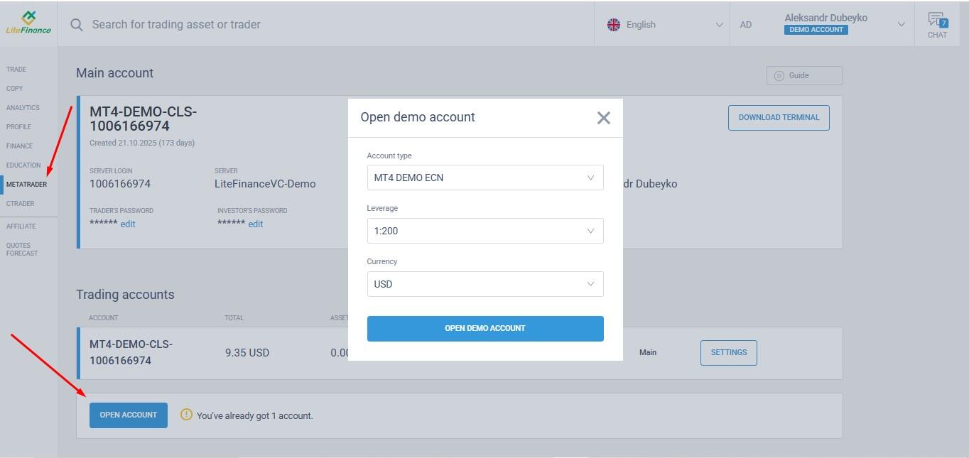 LiteFinance: MetaTrader