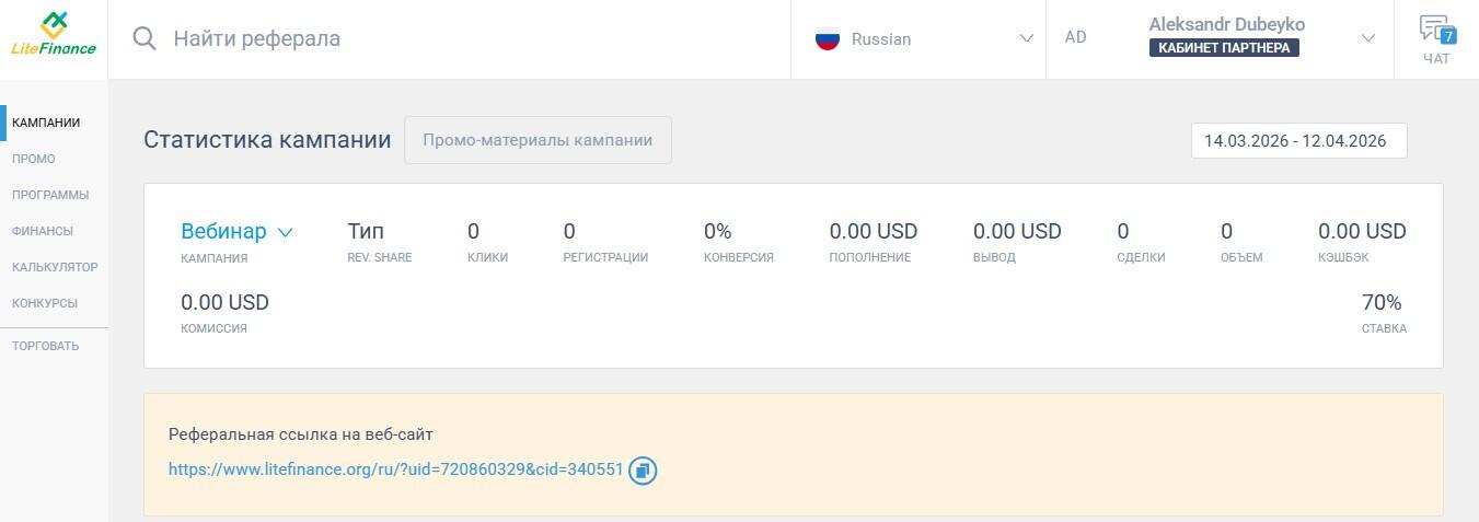 LiteFinance: Кампании