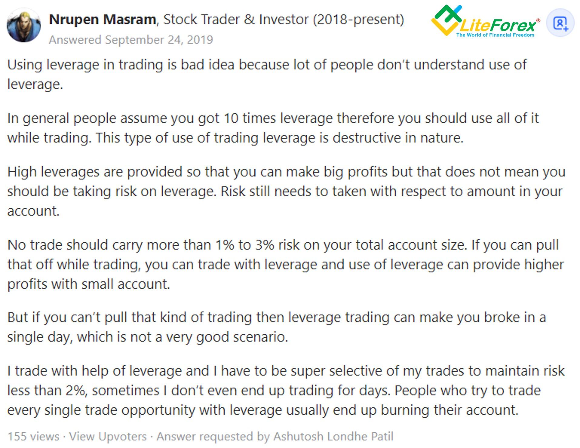 LiteFinance: Sonuç: Kaldıraç Olmalı mı Olmamalı mı