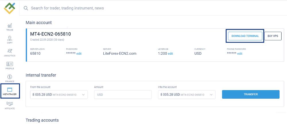 LiteForex: 3. Schritt - Download und Einstellung von MetaTrader