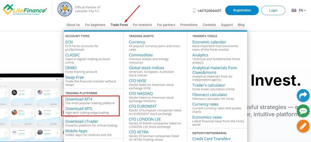LiteFinance: How to Download and Install MetaTrader Platforms MT4/MT5