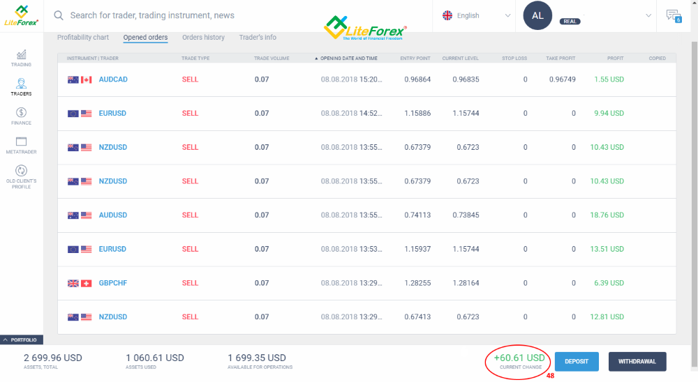 LiteFinance: Cara pelabur beroperasi dalam sistem
