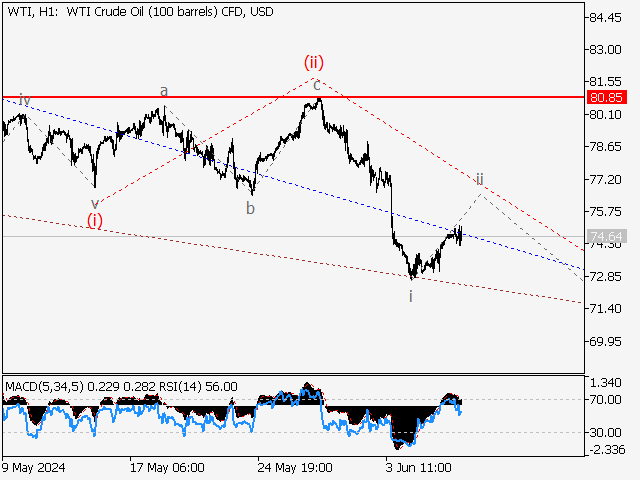 WTI Crude Oil: волновой анализ и прогноз на 07.06.24 – 14.06.24