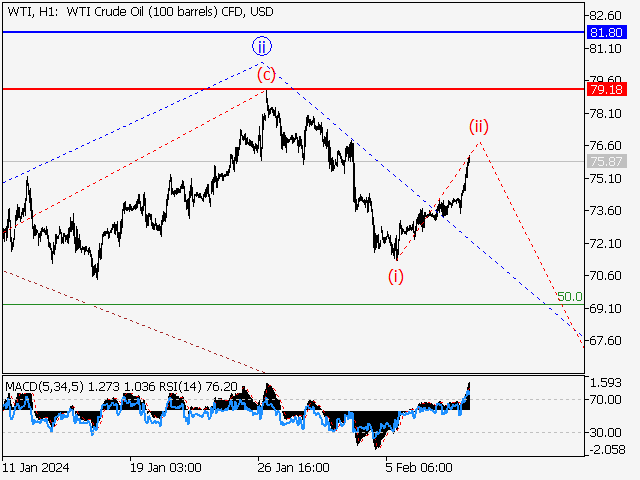 WTI Crude Oil: волновой анализ и прогноз на 09.02.24 – 16.02.24