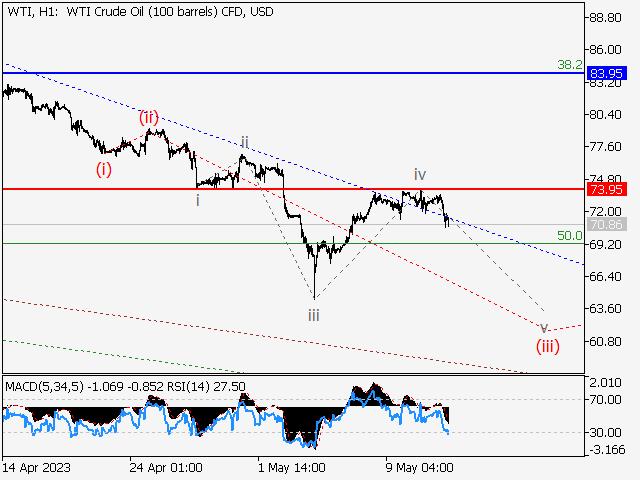 WTI Crude Oil: волновой анализ и прогноз на 12.05.23 – 19.05.23