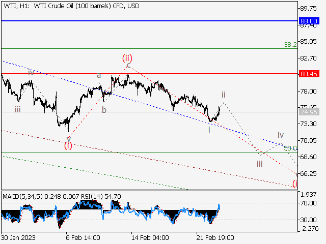 WTI Crude Oil: волновой анализ и прогноз на 24.02.23 – 03.03.23