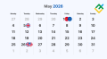 Feiertage an den internationalen Börsen: Mai 2026
